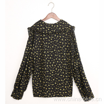 Ladies high quality woven printed blouse